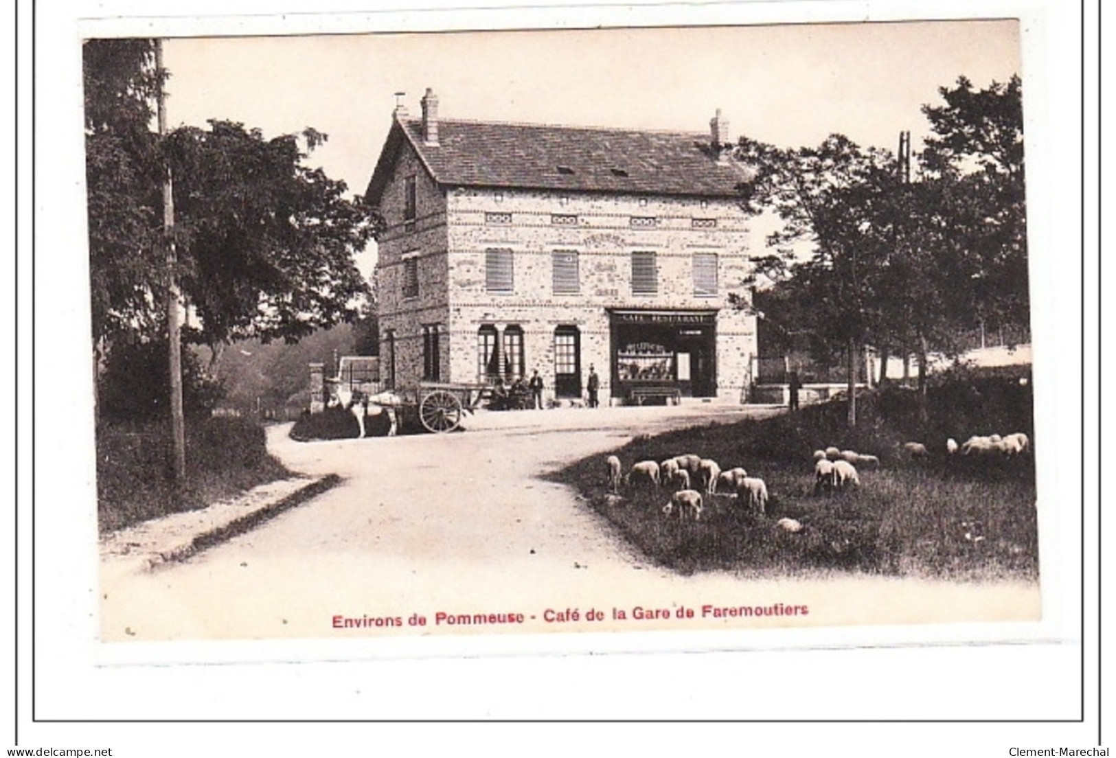 POMMEUSE : Cafe De La Gare De Faremoutiers - Tres Bon Etat - Bray Sur Seine