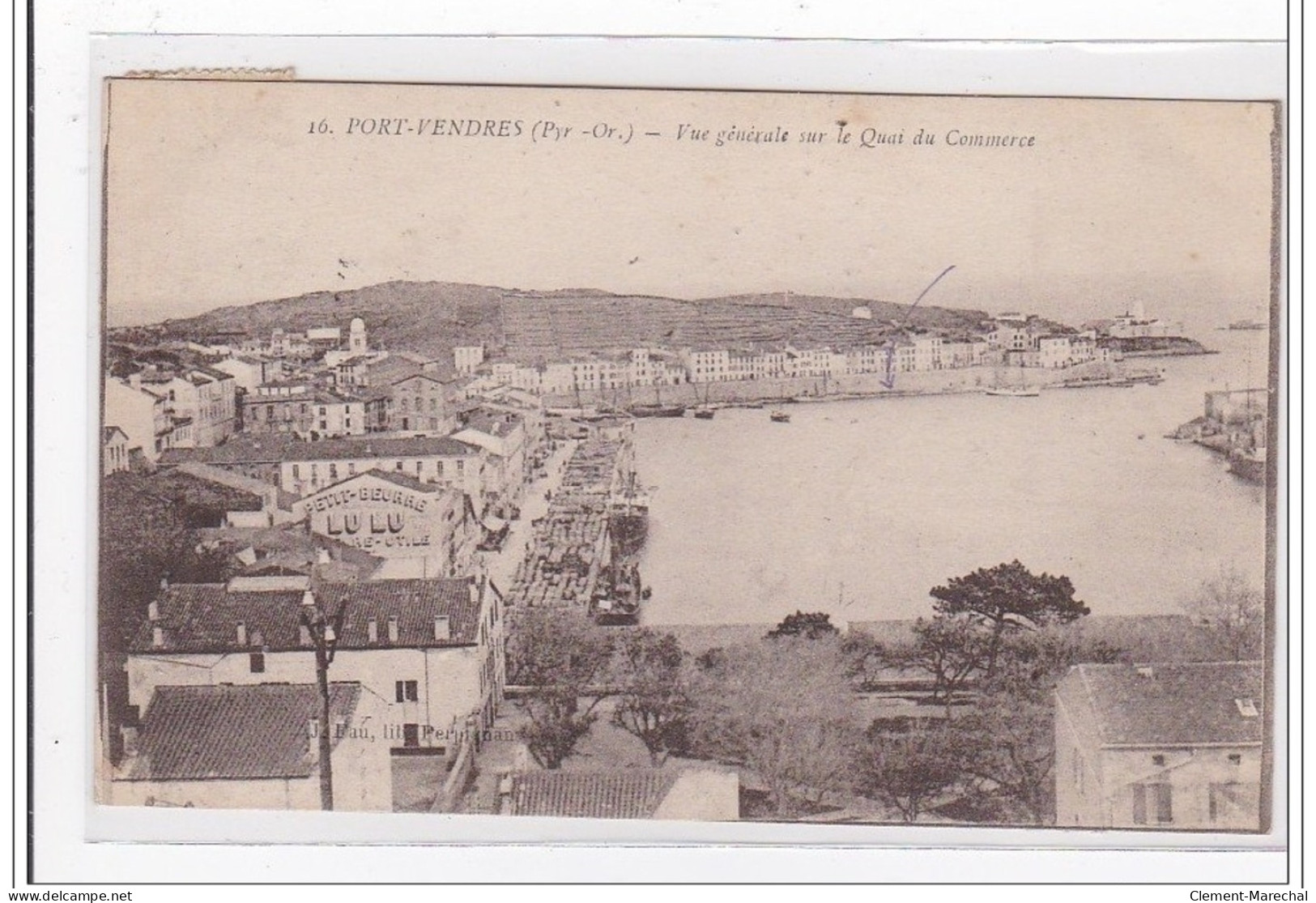 PORT-VENDRES : Vue Generale Sur Le Auqi Du Commerce (publicité """"lu"""") - Tres Bon Etat - Port Vendres