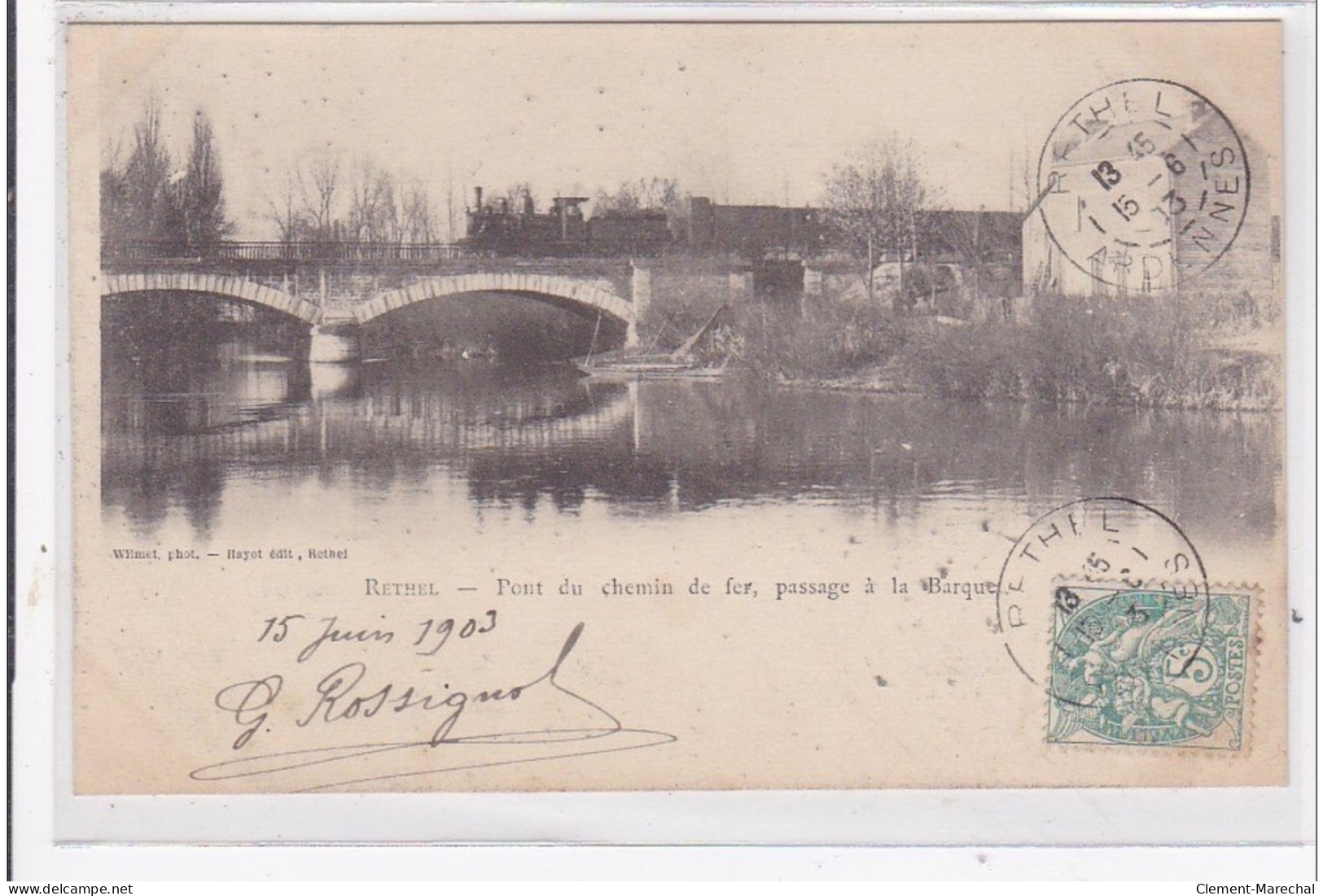 RETHEL : Pont Du Chemin De Fer, Passage A La Barque - Tres Bon Etat - Rethel