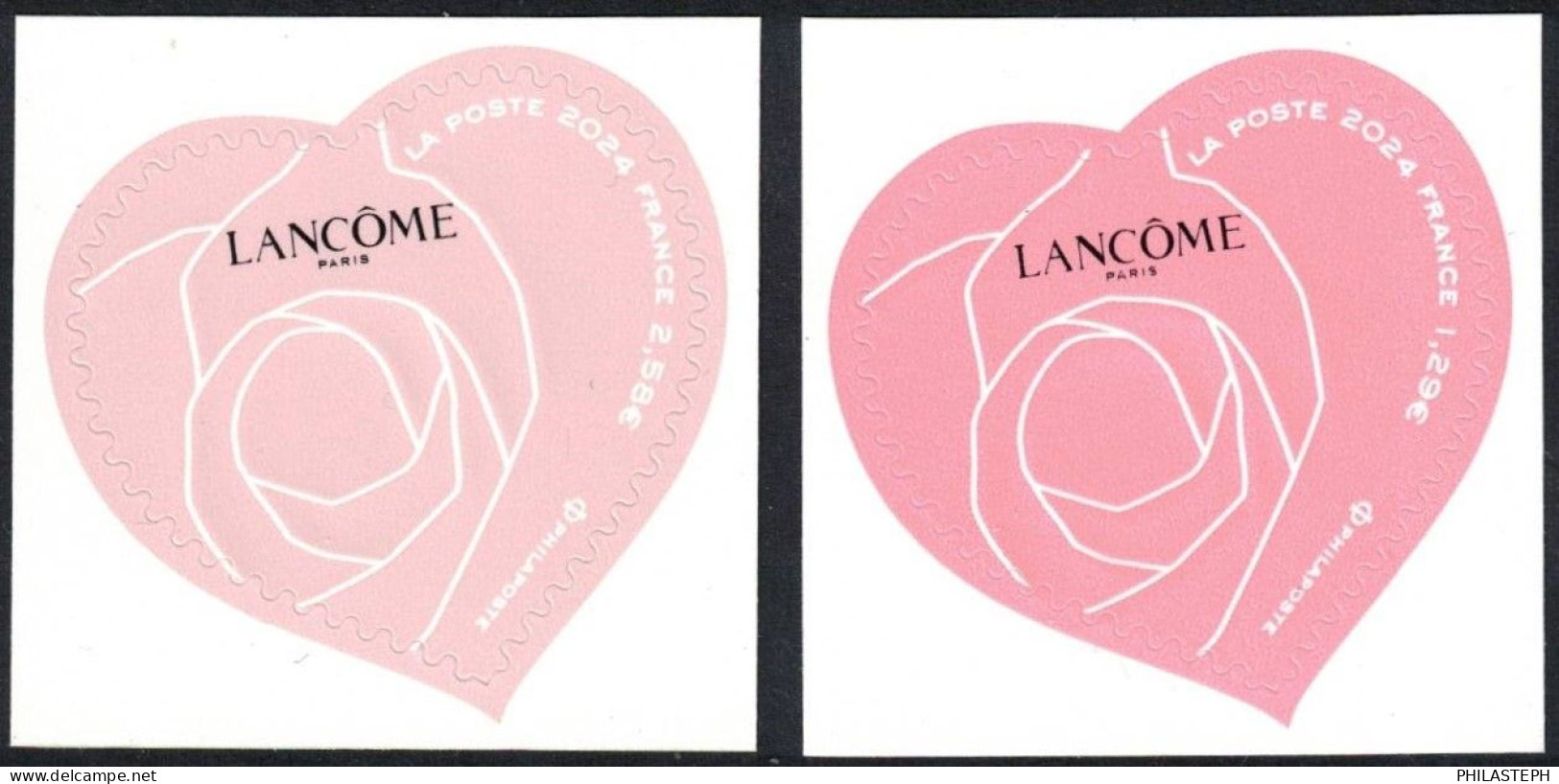 France 2024 - Paire Cœurs Adhésifs Lancôme - YT 2387/88 Neuf - Unused Stamps