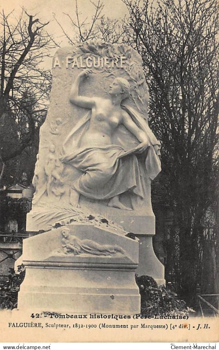 PARIS : Tombeaux Historiques Pere-lachaise Falguiere  - Tres Bon Etat - Sonstige & Ohne Zuordnung