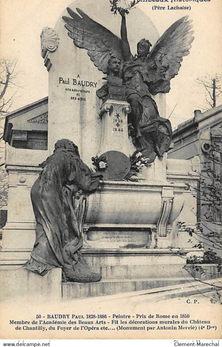 PARIS : Tombeaux Historiques Pere-lachaise Paul Baudry - Tres Bon Etat - Other & Unclassified