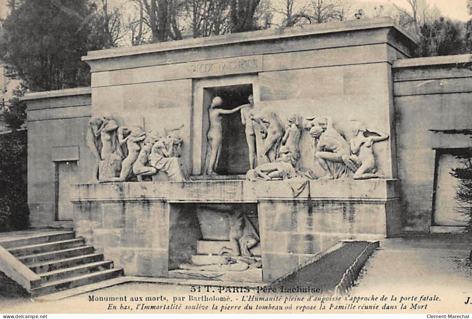 PARIS : Tombeaux Historiques Pere-lachaise Monument Aux Morts Par Bartholomé - Tres Bon Etat - Sonstige & Ohne Zuordnung