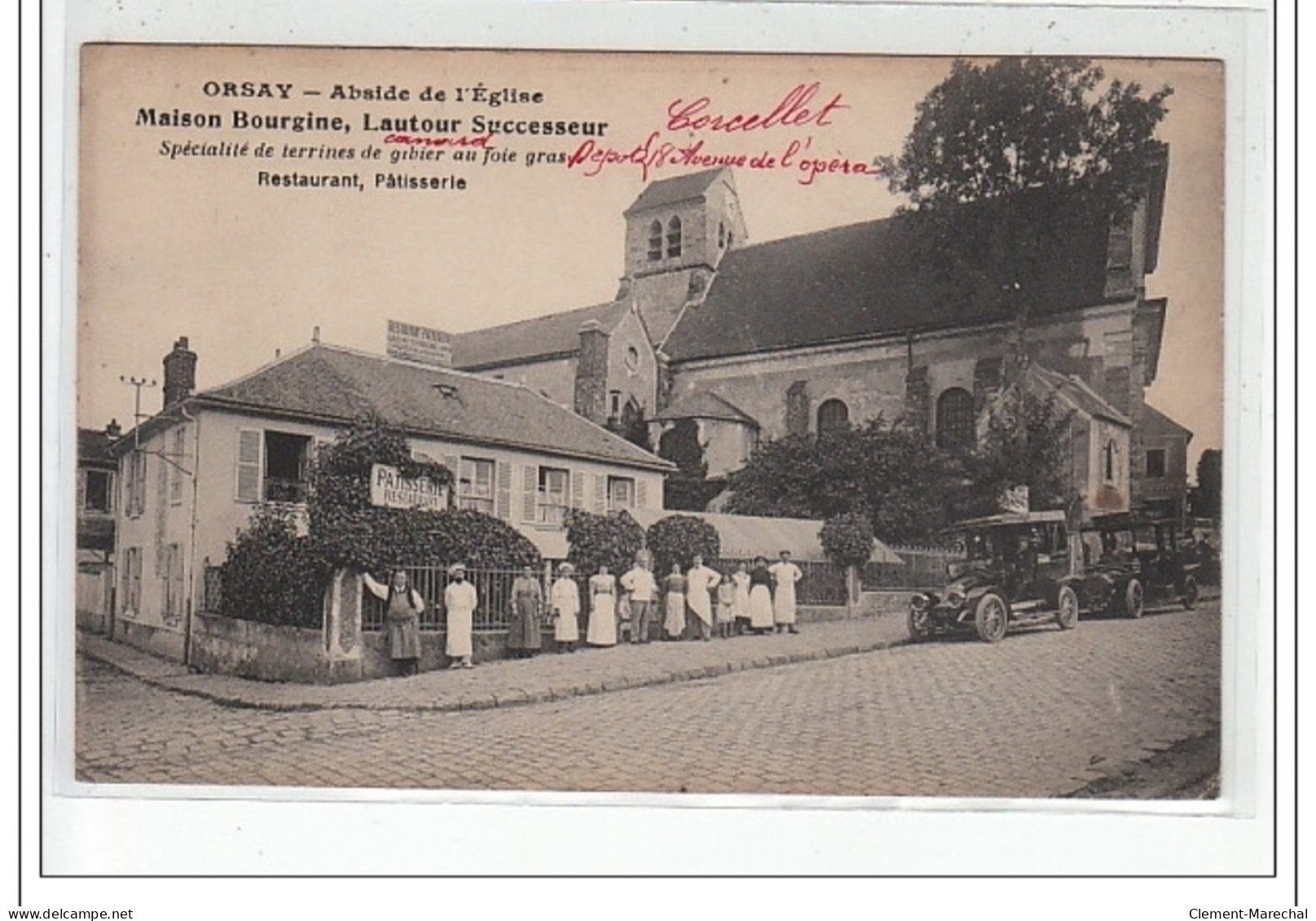 ORSAY - Abside De L'Eglise Maison Bourgine, Restaurant - Spécialité De Terrines De Gibier Au Foie Gras - Très Bon état - Orsay