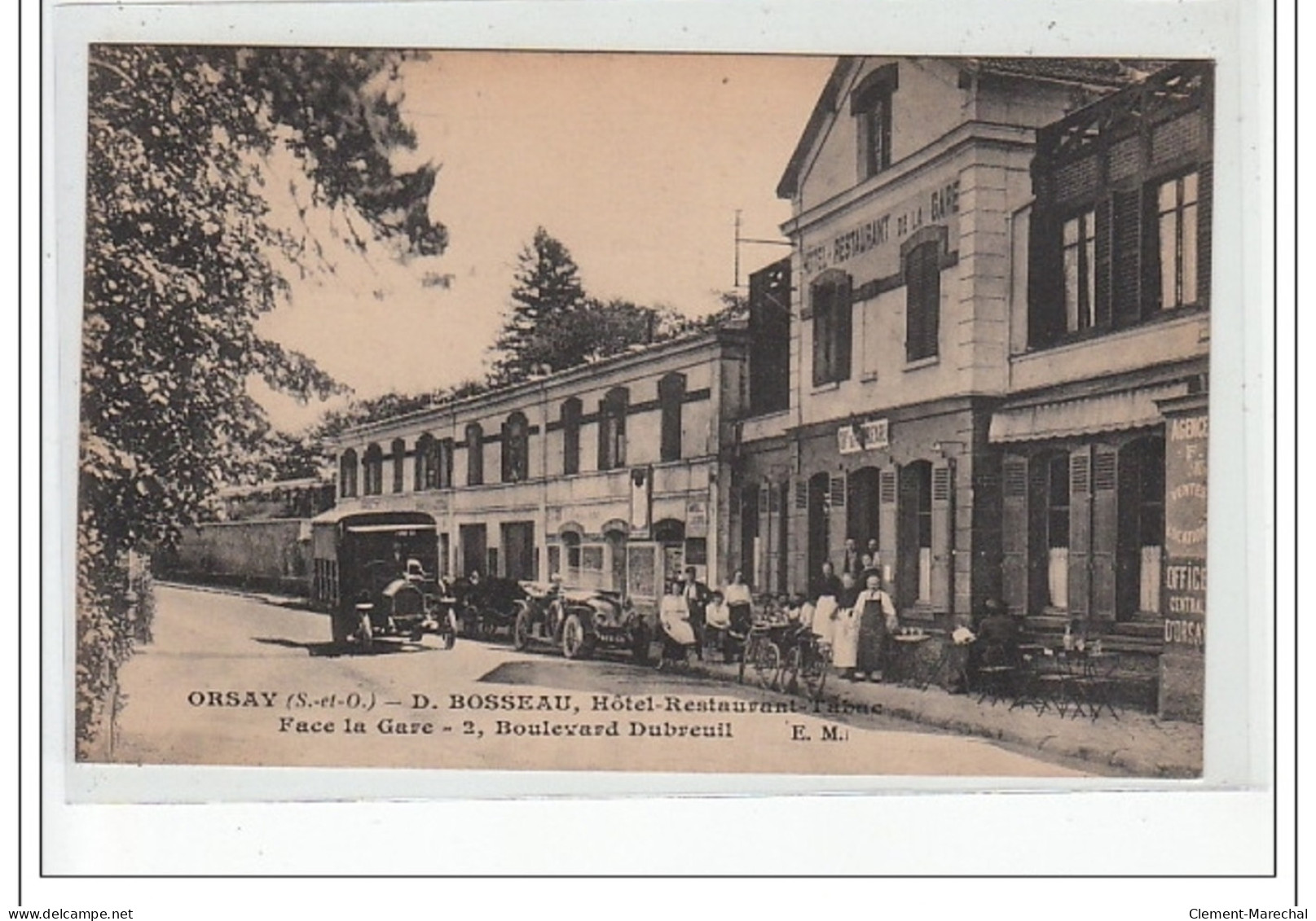 ORSAY - D. Bosseau, Hôtel Restaurant Tabac Face à La Gare 2, Boulevard Dubreuil - Très Bon état - Orsay