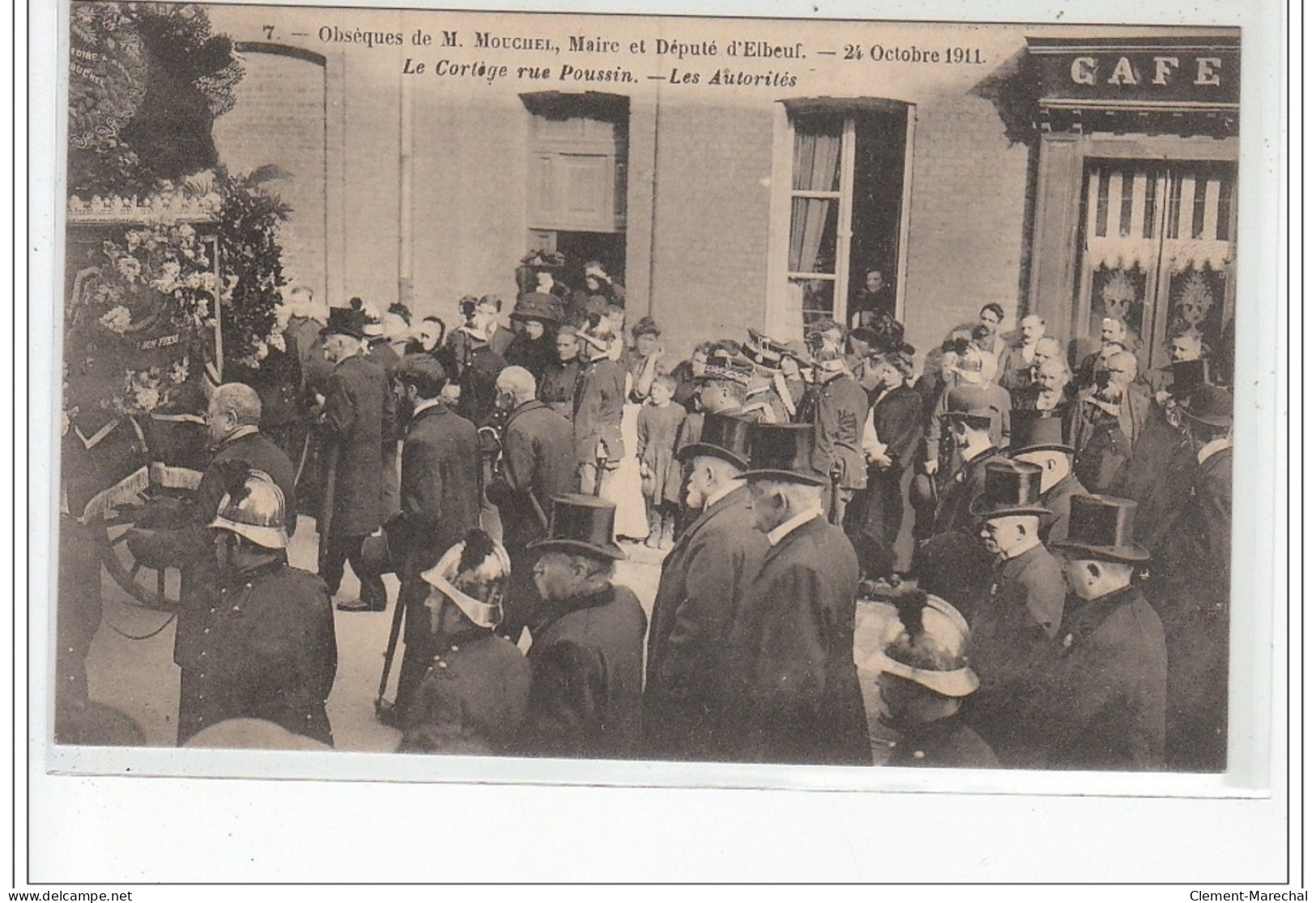 Obsèques De M. Mouchel, Maire Et Député D'ELBEUF (1911) - Le Cortège Rue Poussin, Les Autorités - Très Bon état - Elbeuf