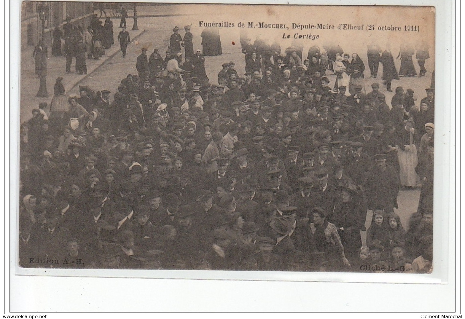 Obsèques De M. Mouchel, Maire Et Député D'ELBEUF (1911) - Le Cortège - Très Bon état - Elbeuf