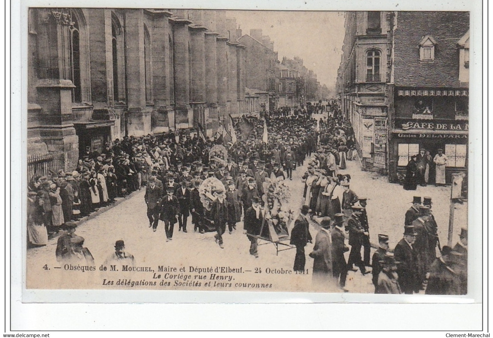 Obsèques De M. Mouchel, Maire Et Député D'ELBEUF 24 Octobre 1911 - Délégations Des Sociétés - Très Bon état - Elbeuf