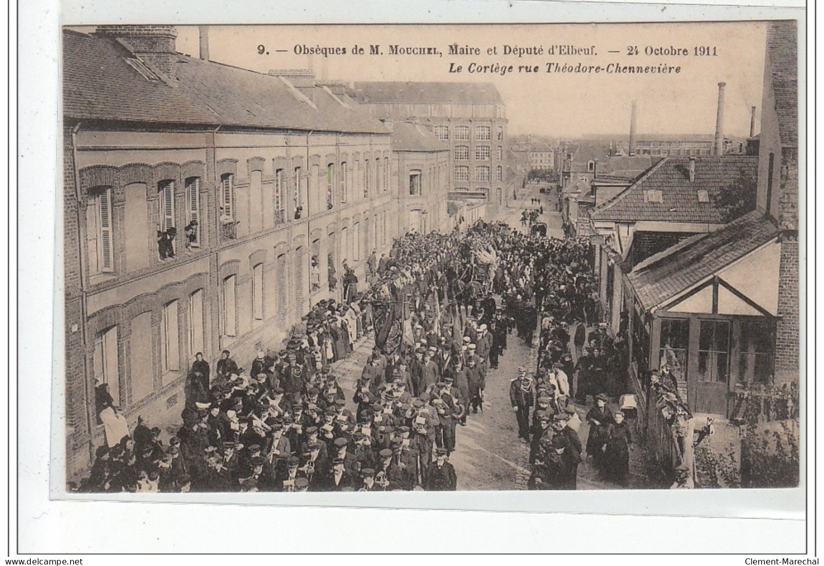 Obsèques De M. Mouchel, Maire Et Député D'ELBEUF 24 Octobre 1911 - Rue Théodore Chennevière - Très Bon état - Elbeuf