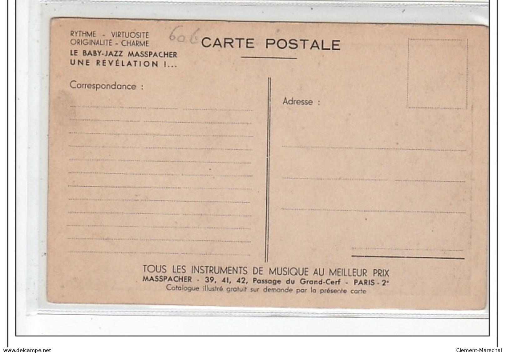 PARIS 2ème : Magasin Masspacher - Instruments De Musique (passage Du Grand-Cerf) (accordéon) - Très Bon état - Paris (02)