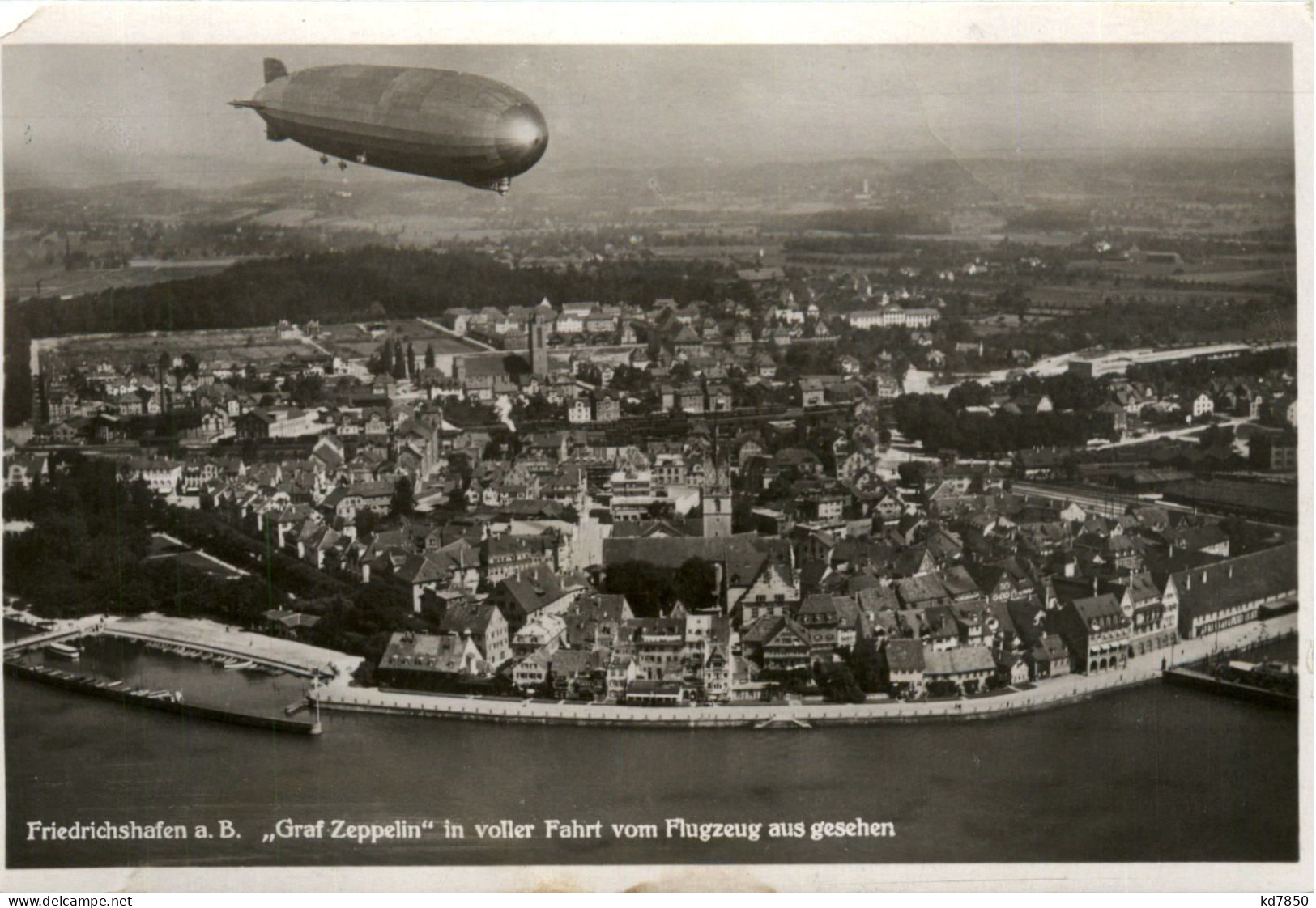 Friedrichshafen, Graf Zeppelin In Voller Fahrt Vom Flugzeug Aus - Friedrichshafen