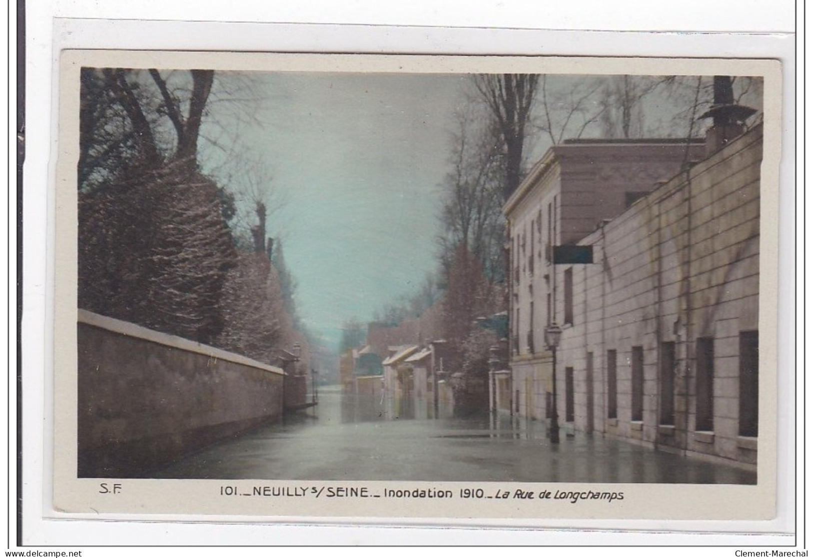NEUILLY-SEINE : Innondation 1910, La Rue De Longchamps - Très Bon état - Neuilly Sur Seine