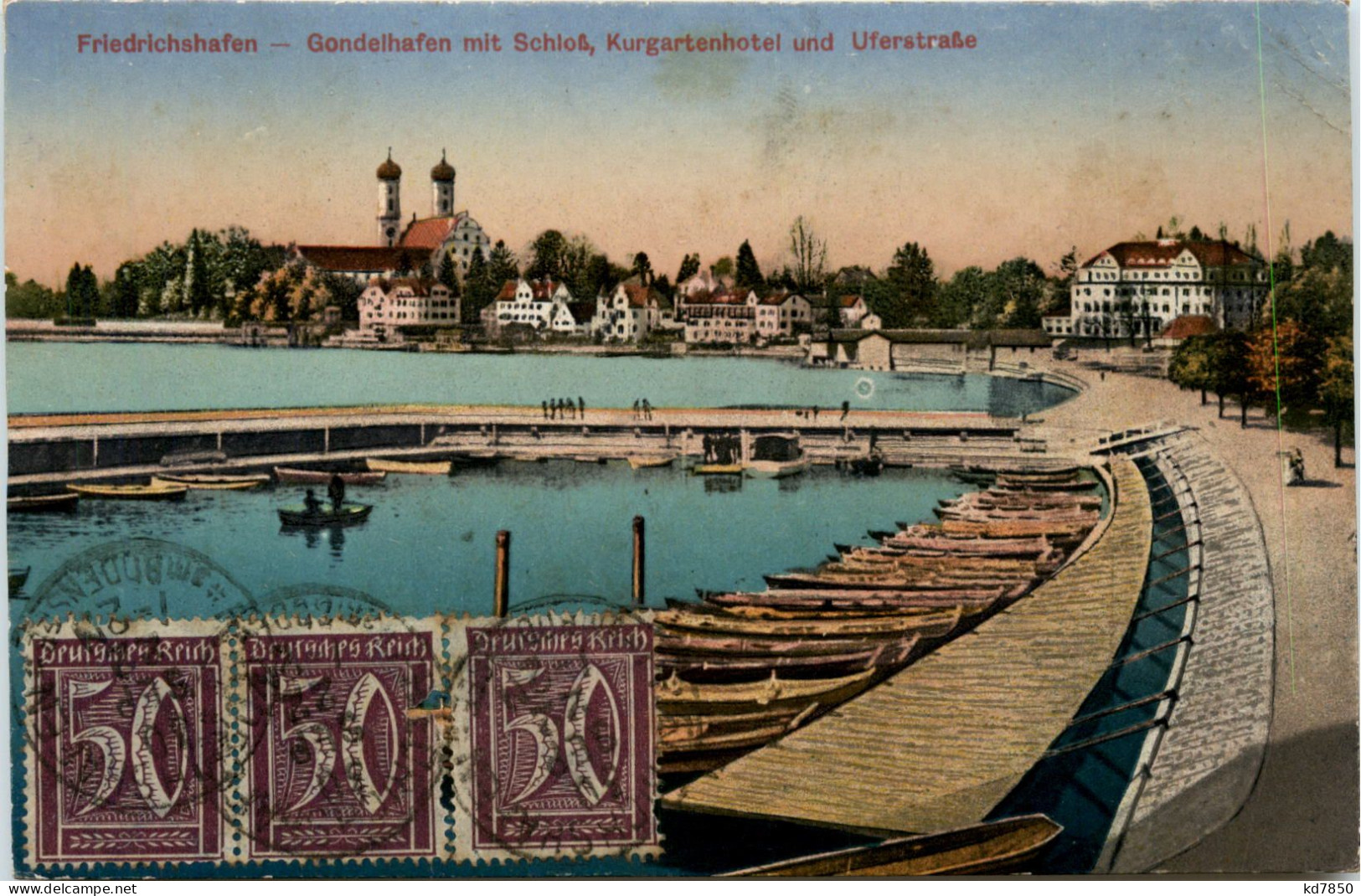 Friedrichshafen, Gondelhafen Mit Schloss, Kurgartenhotel Und Uferstrasse - Friedrichshafen