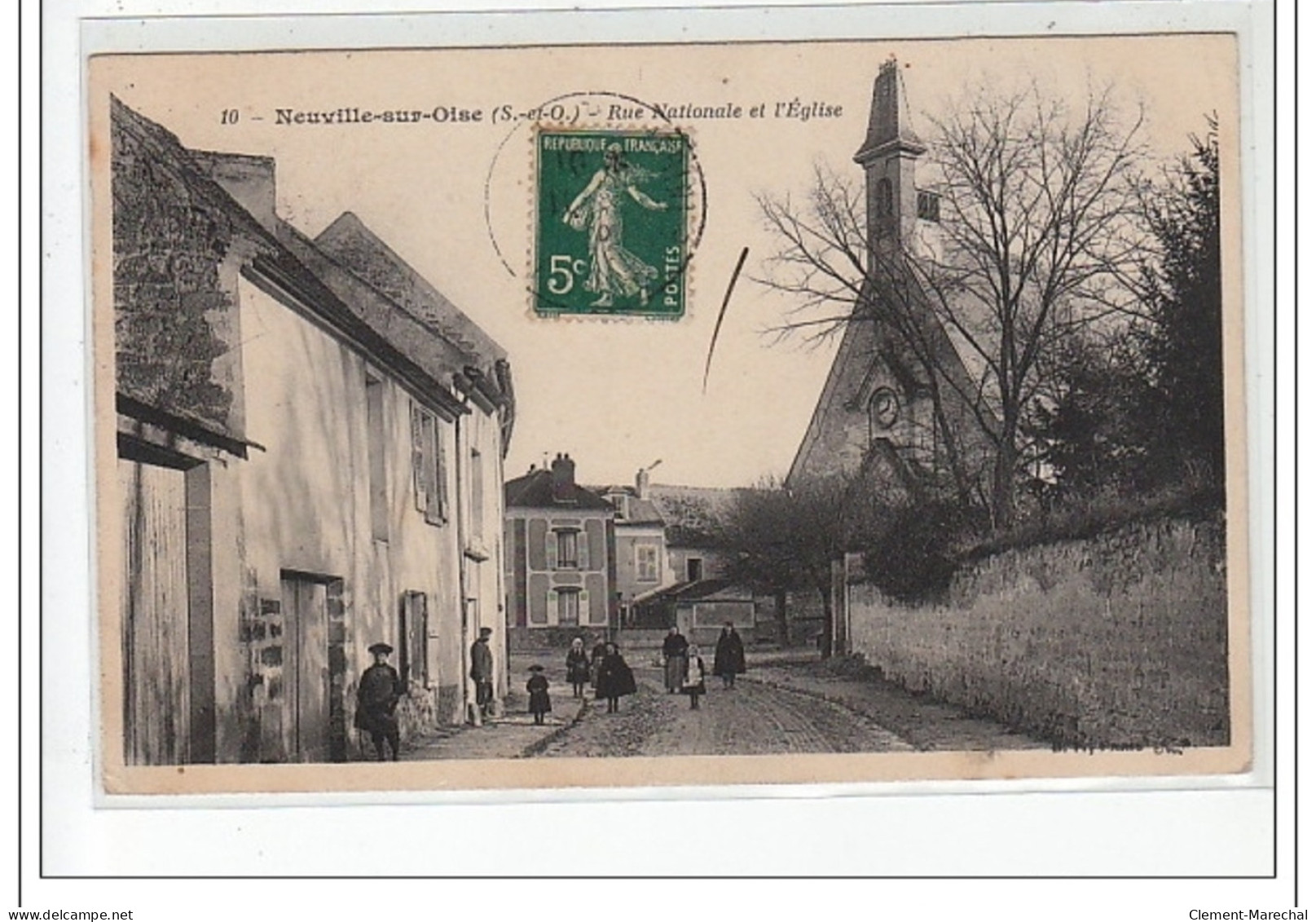 NEUVILLE SUR OISE - Rue Nationale Et L'Eglise - Très Bon état - Neuville-sur-Oise