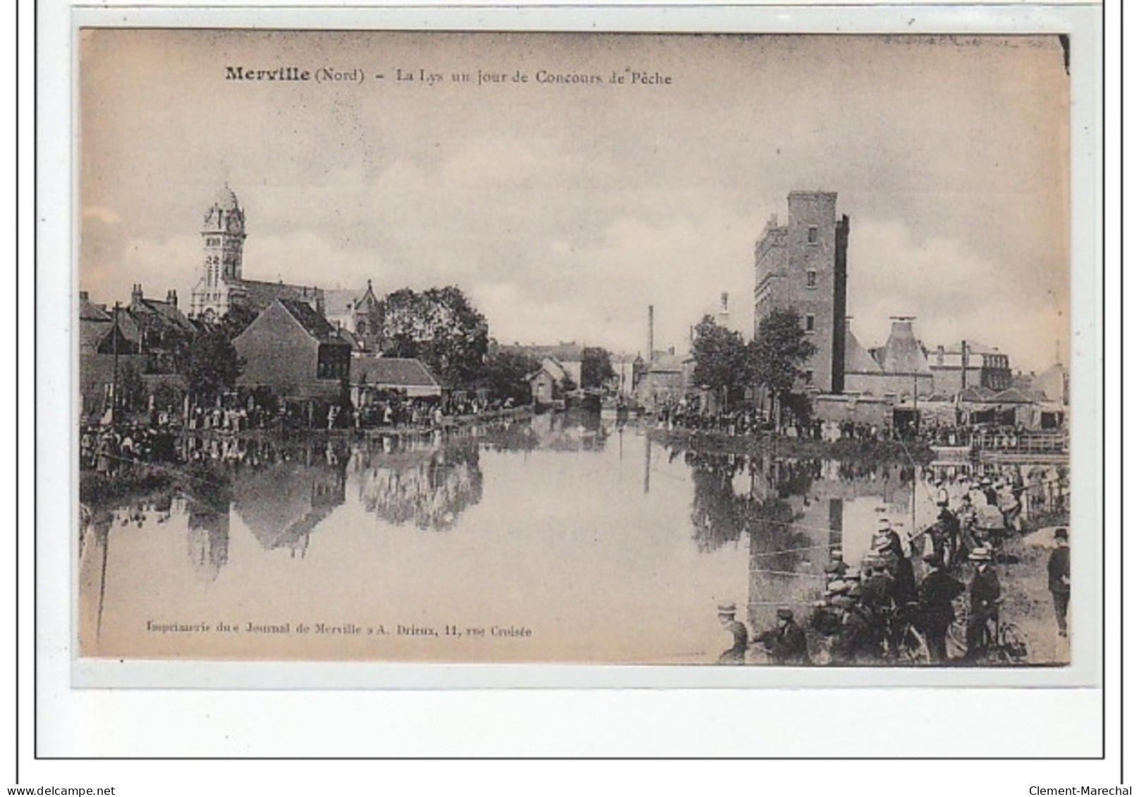 MERVILLE - La Lys Un Jour De Concours De Pêche - Très Bon état - Merville