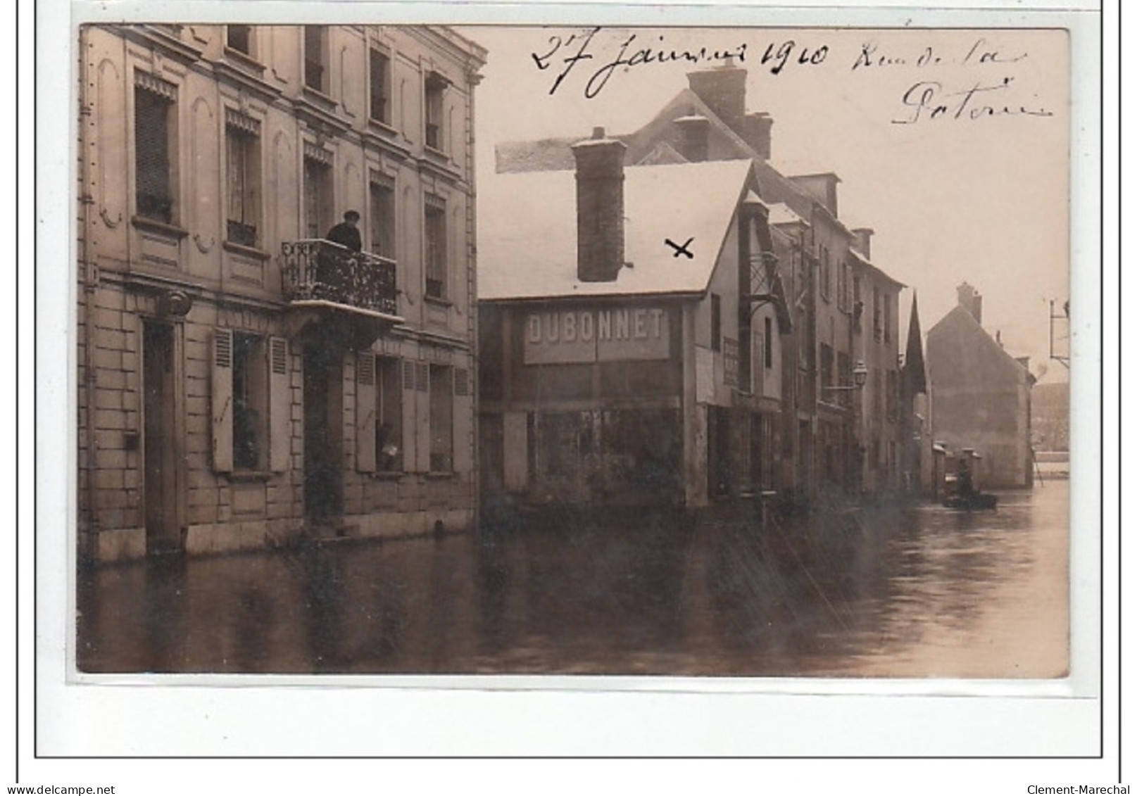 MONTEREAU -  CARTE PHOTO - Inondations 1910 Rue De La Poterie - Très Bon état - Montereau