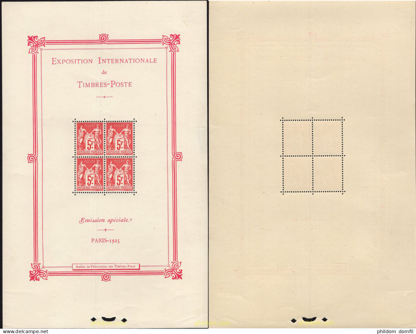 665715 HINGED FRANCIA 1925 EXPOSICION FILATELICA INTERNACIONAL DE PARIS - Altri & Non Classificati