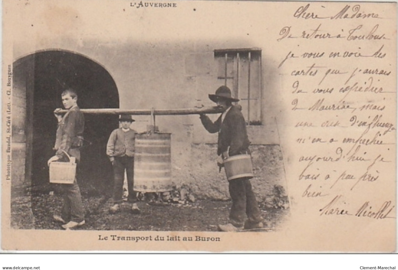 Le Transport Du Lait Au Buron En Auvergne Vers 1900 - Très Bon état - Sonstige & Ohne Zuordnung