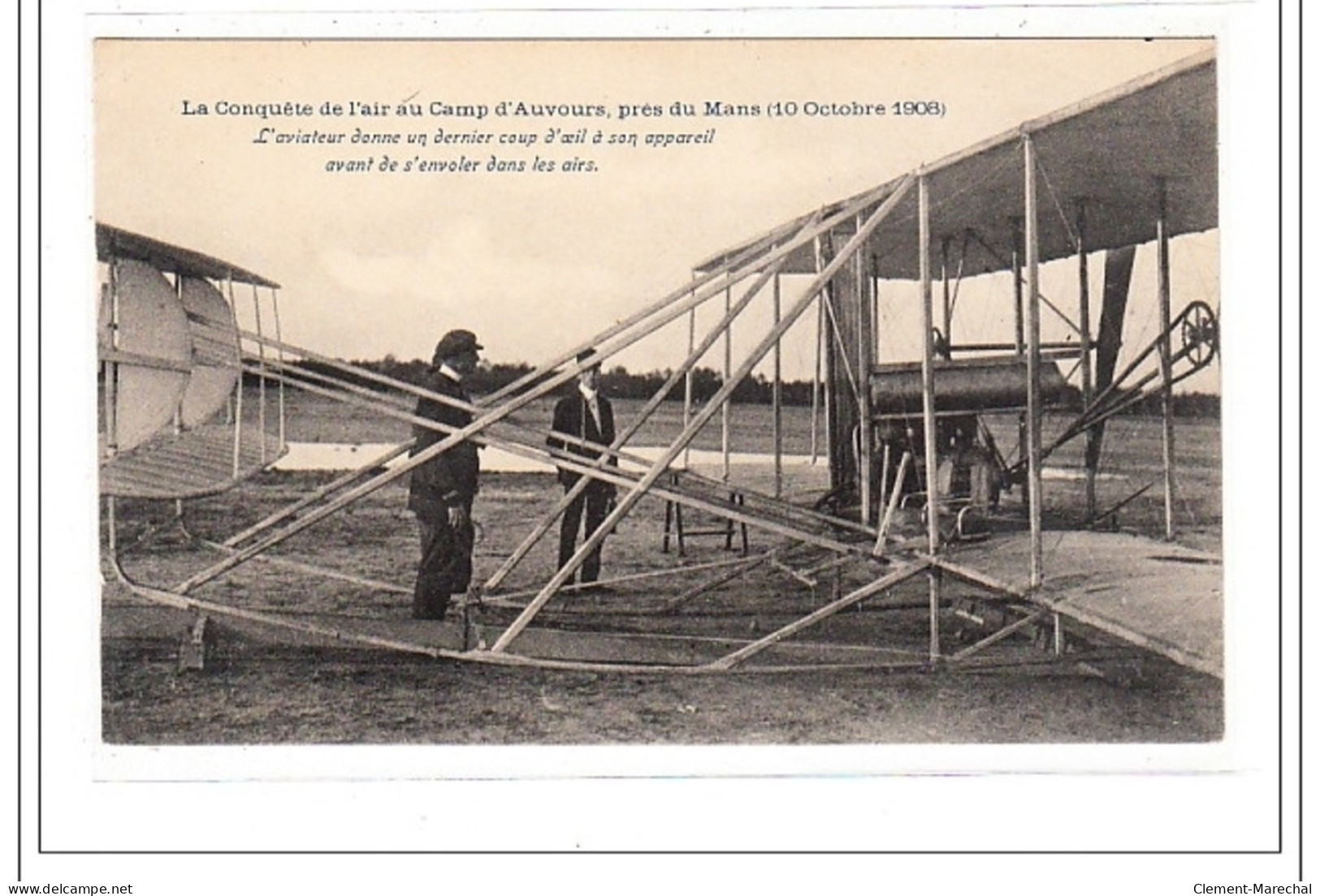 MANS : La Conquete De L'air Au Camp D'auvours 10 Octobre 1908 - Tres Bon Etat - Otros & Sin Clasificación