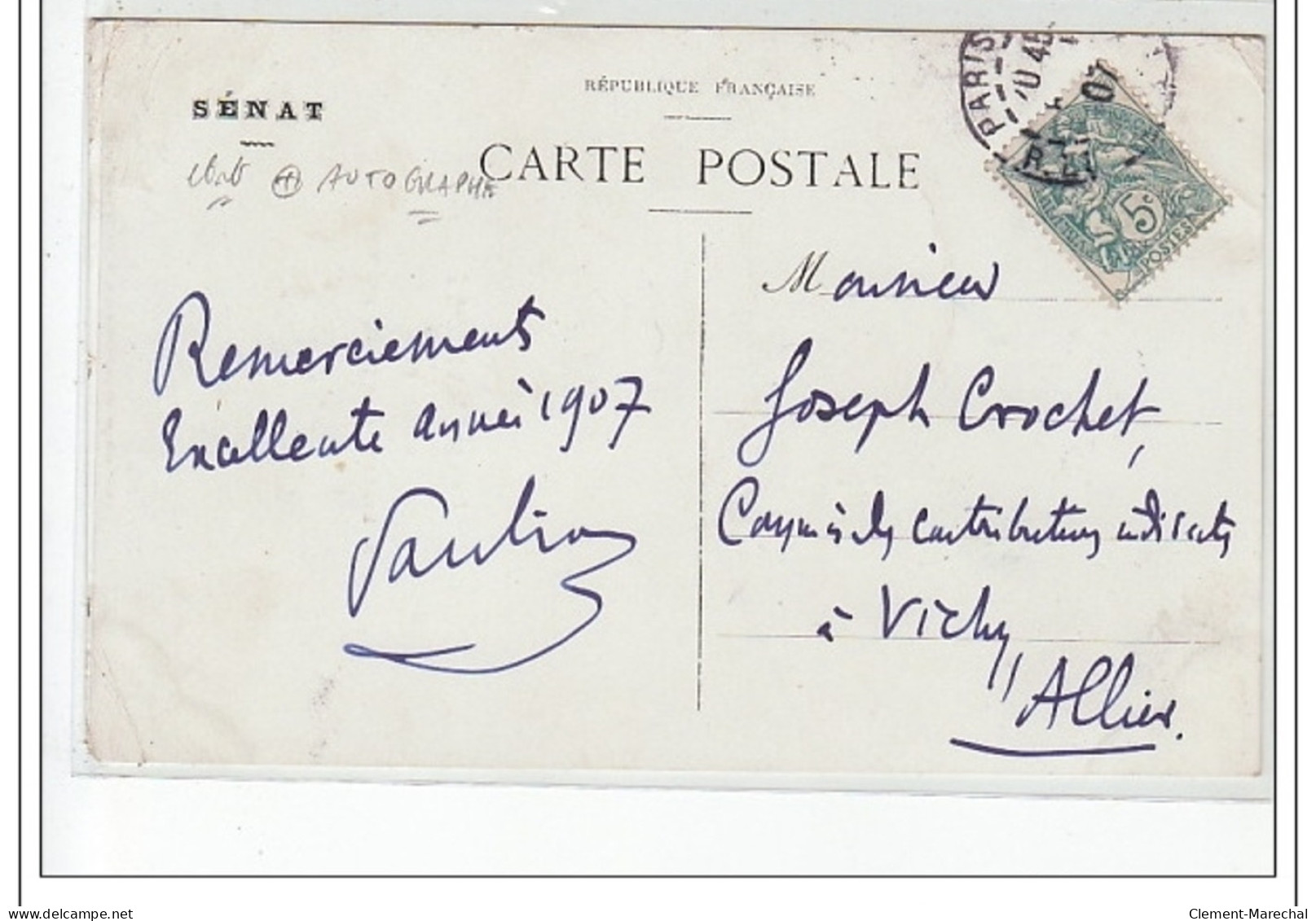 LOUIS PAULIAT - Sénateur Conseiller Général Du Cher - AUTOGRAPHE- état - Autres & Non Classés