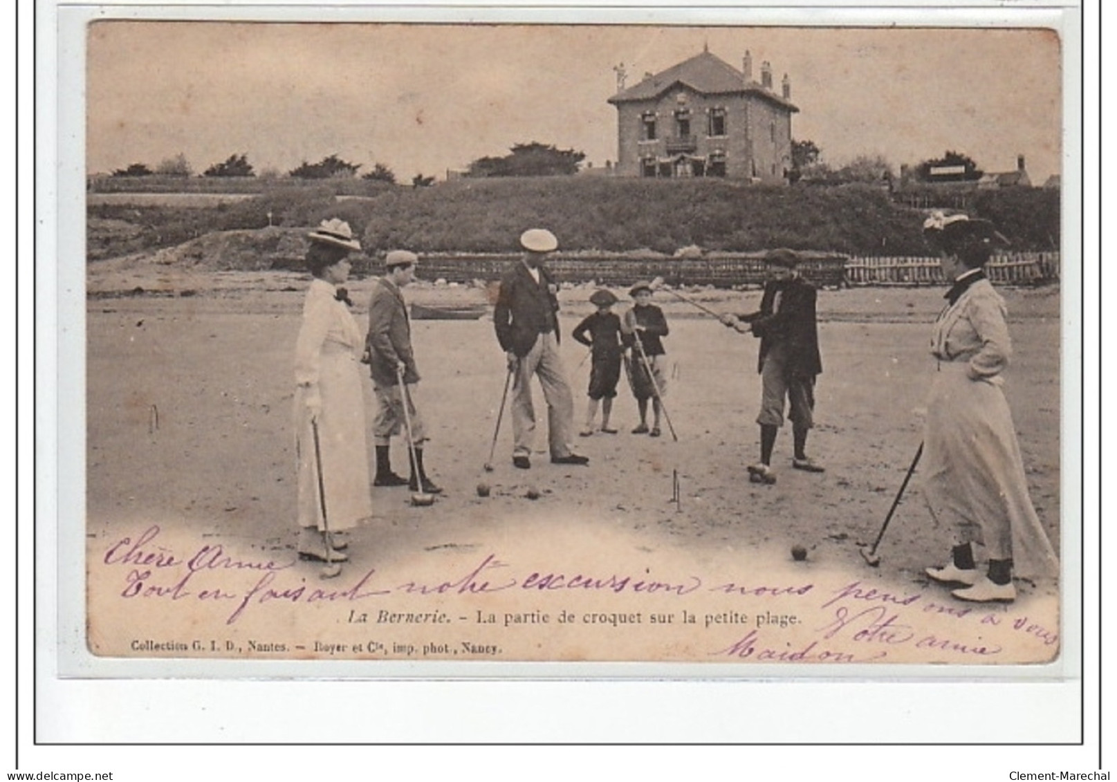 LA BERNERIE - La Partie De Croquet Sur La Petite Plage - Très Bon état - La Bernerie-en-Retz