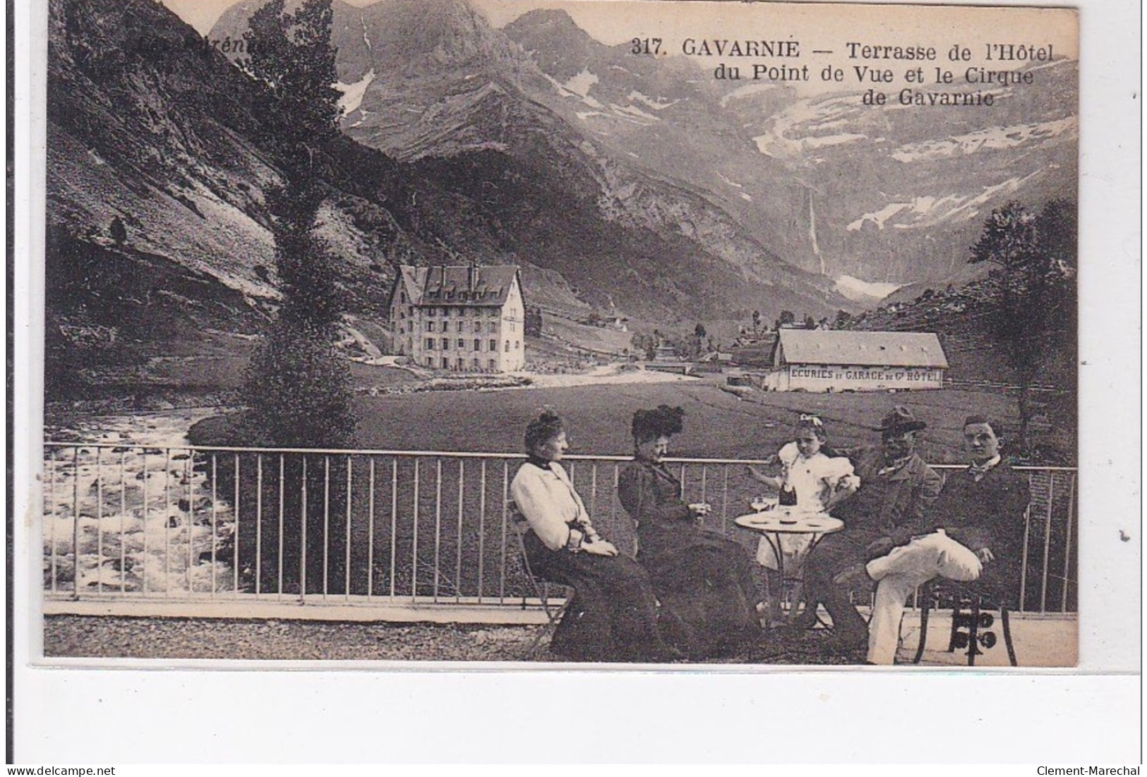 GAVARNIE : Terrasse De L'hotel Du Point De Vue Et Le Cirque De Gavarnie - Tres Bon Etat - Gavarnie