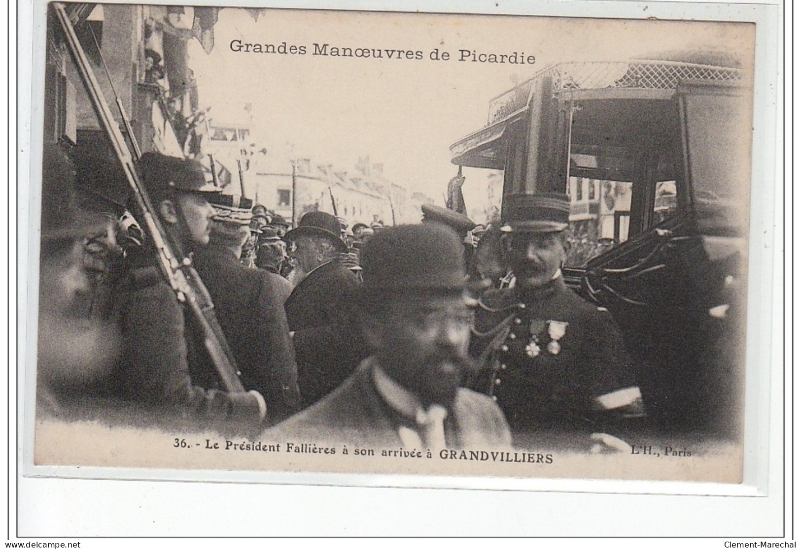 GRANDVILLIERS - Grandes Manoeuvres De Picardie - Fallières à Son Arrivée à Grandvilliers  - Très Bon état - Grandvilliers