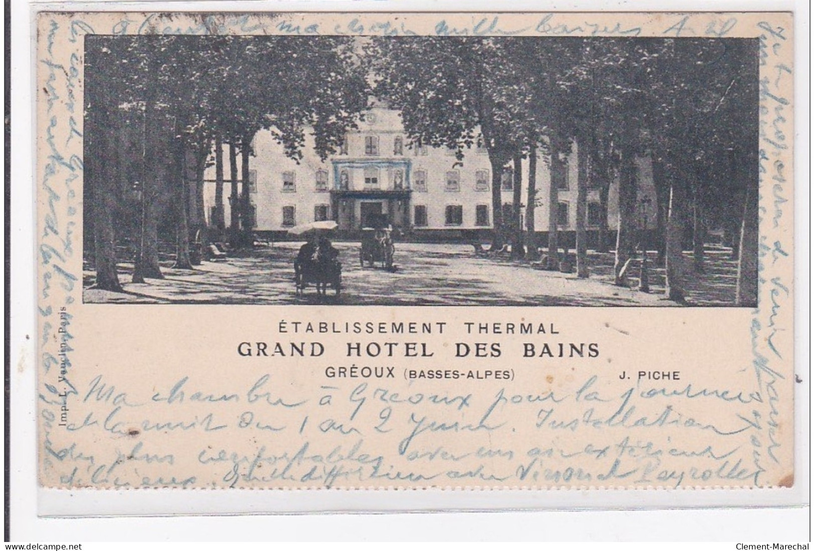 GREOUX : Etablissement Thermal Grand Hotel Des Bains - Tres Bon Etat - Digne