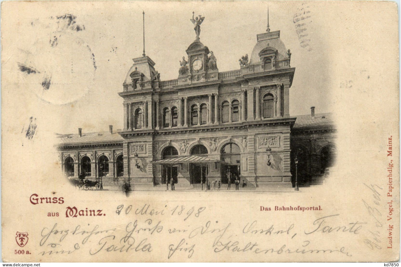 Mainz, Grüsse, Das Bahnhofsportal - Mainz