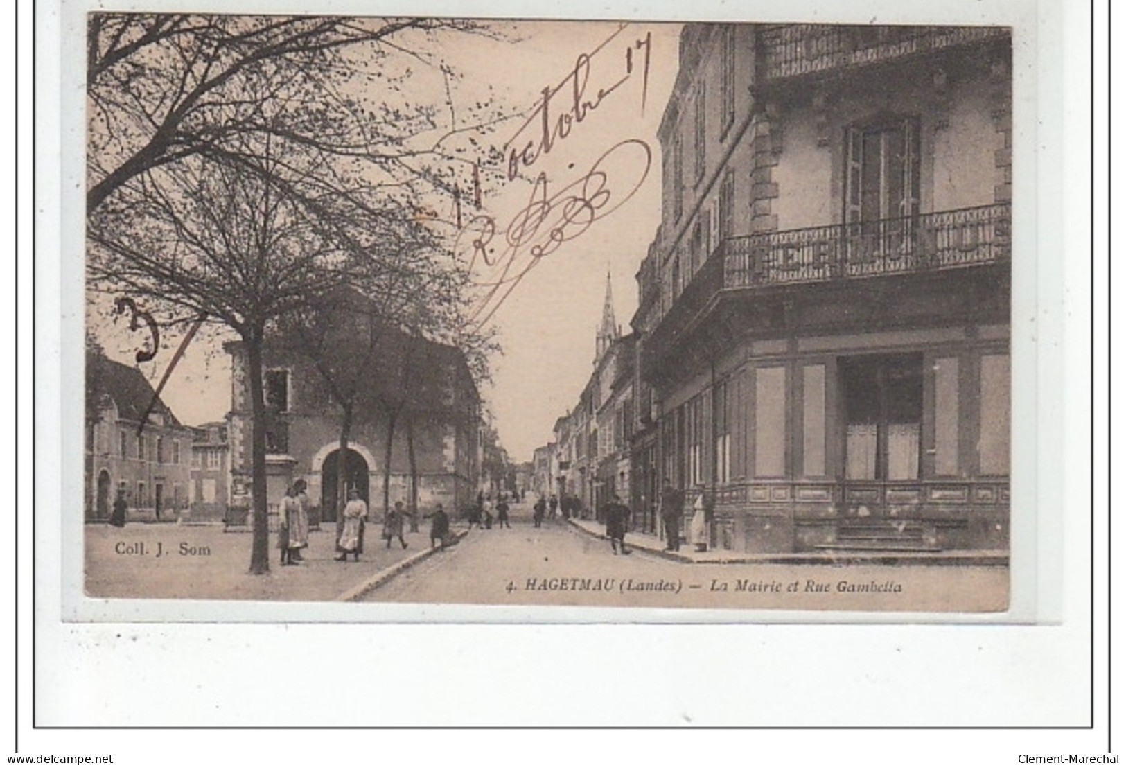 HAGETMAU : La Mairie Et Rue Gambetta - Tres Bon état - Hagetmau