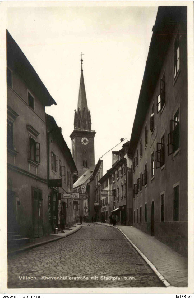 Villach, Khevenhüller Strasse Mit Stadpfarrturm - Villach