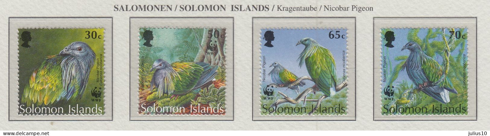 SOLOMON ISLANDS 1993 WWF Birds Pigeons Mi 835-838 MNH(**) Fauna 830 - Sonstige & Ohne Zuordnung
