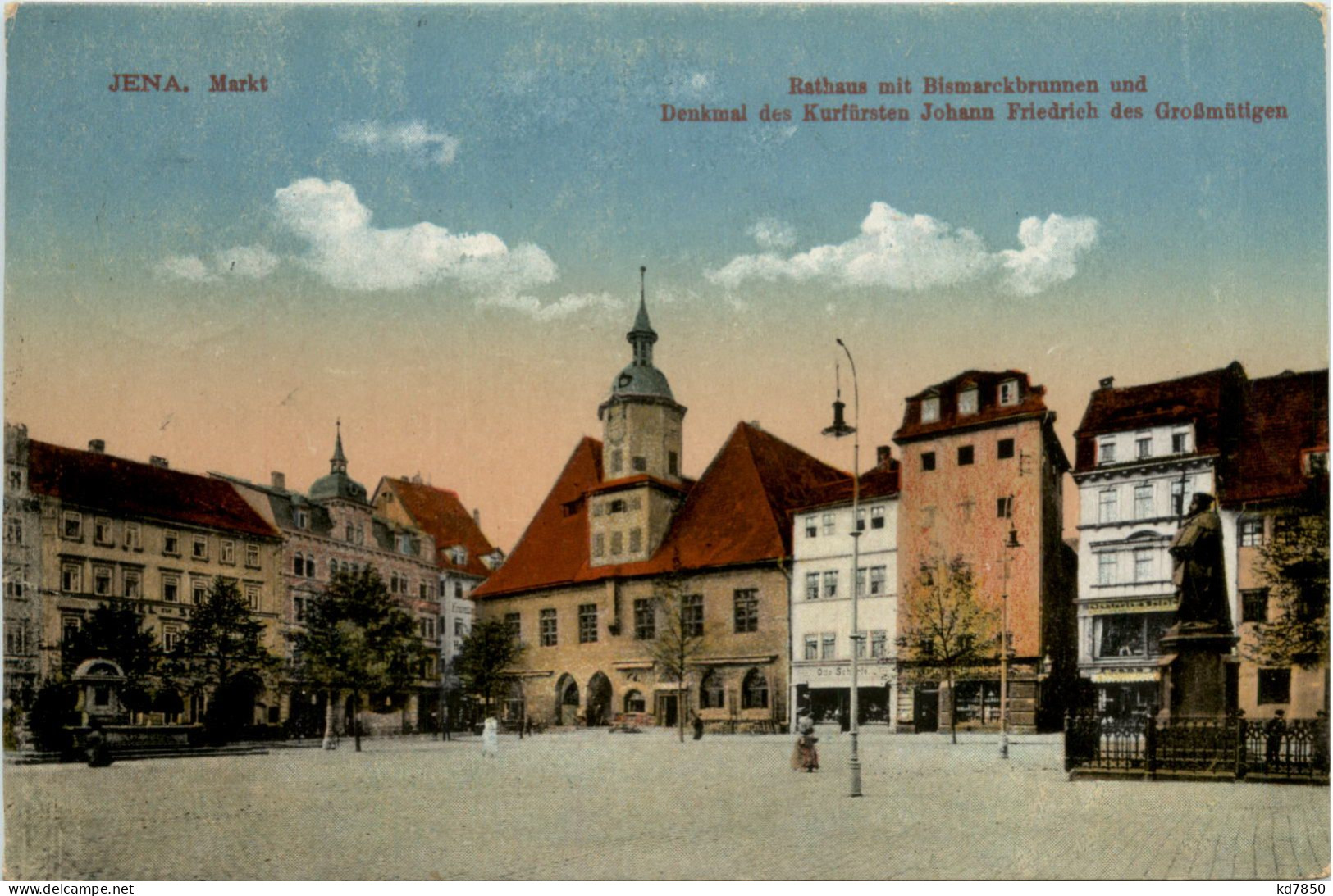 Jena, Markt, Rathaus Mit Bismarckbrunnen Und Denkmal - Jena