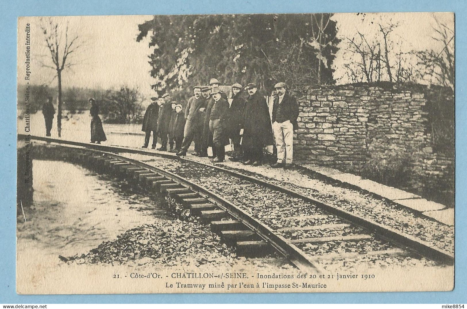 0498  CPA  CHATILLON-sur-SEINE  (Côte D'Or)  Inondations Des 20 Et 21 Janvier 1910 Tramway Miné Par L'eau ... - Chatillon Sur Seine