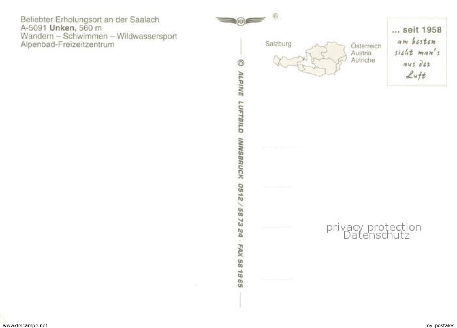 73631561 Unken Erholungsort An Der Saalach Alpen Fliegeraufnahme Unken - Autres & Non Classés
