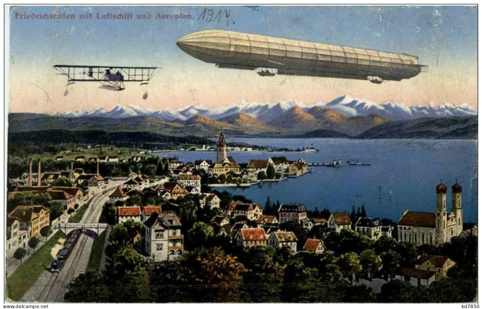 Friedrichshafen Mit Zeppelin Flugzeug - Friedrichshafen