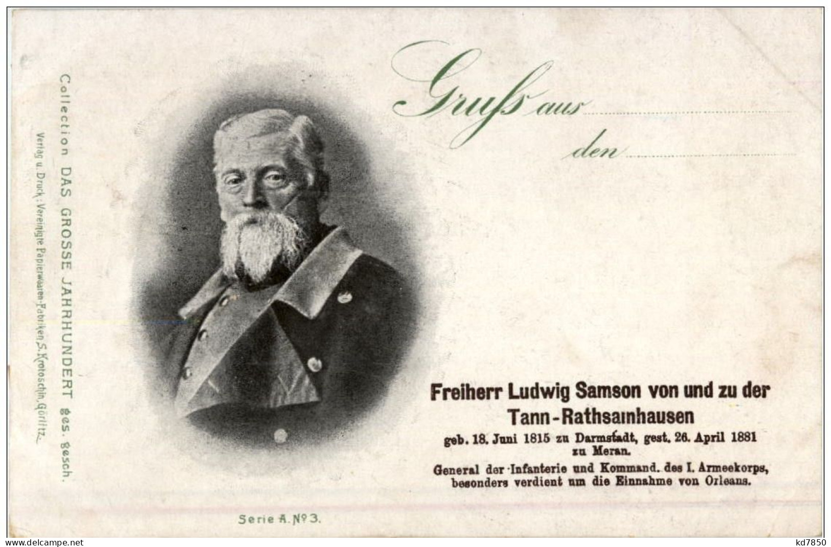 Freiherr Ludwig Samson Von Und Zu Der Tann - Historical Famous People