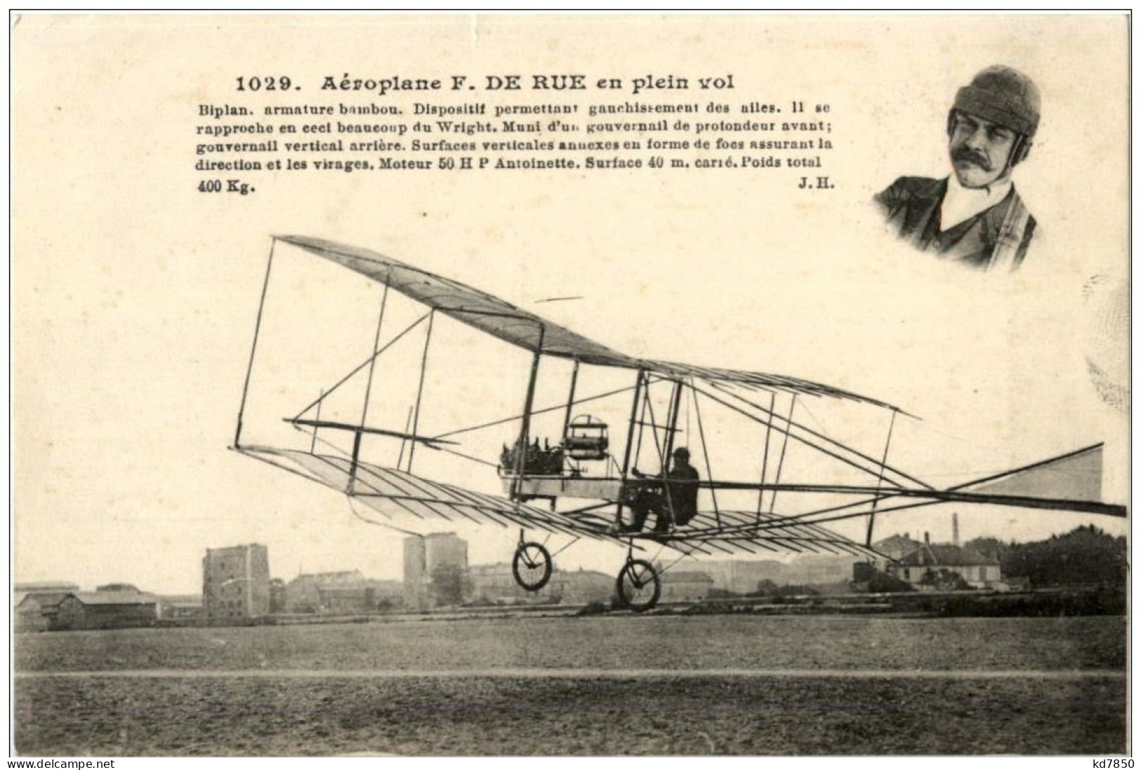 Aeroplane F. De Rue En Plein Vol - Autres & Non Classés
