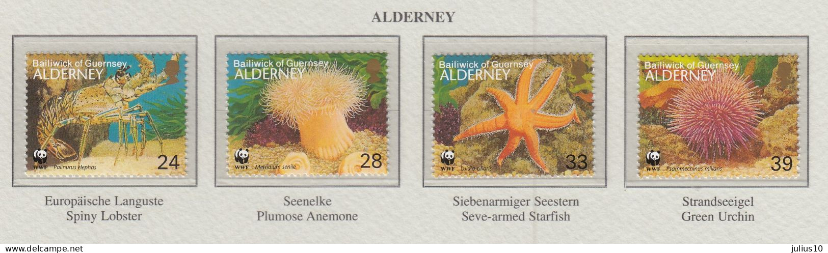 ALDERNEY 1993 WWF Corals Mi 61-64 MNH(**) Fauna 832 - Vita Acquatica