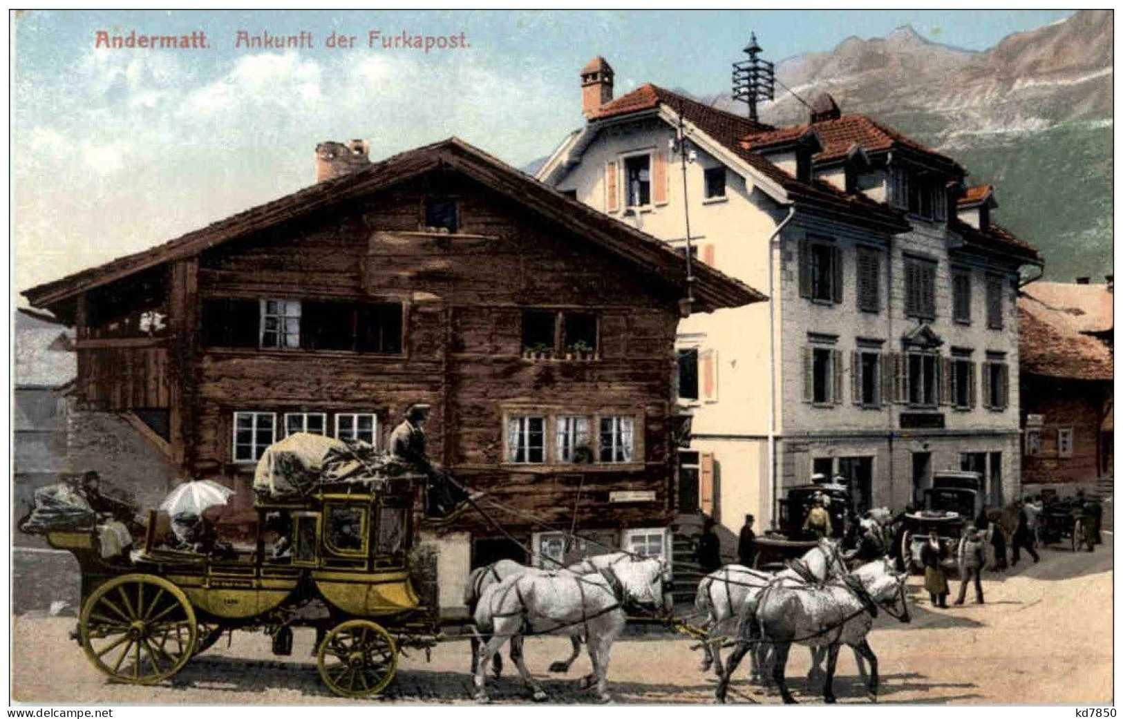 Andermatt - Ankunft Der Furkapost - Postkutsche - Andermatt