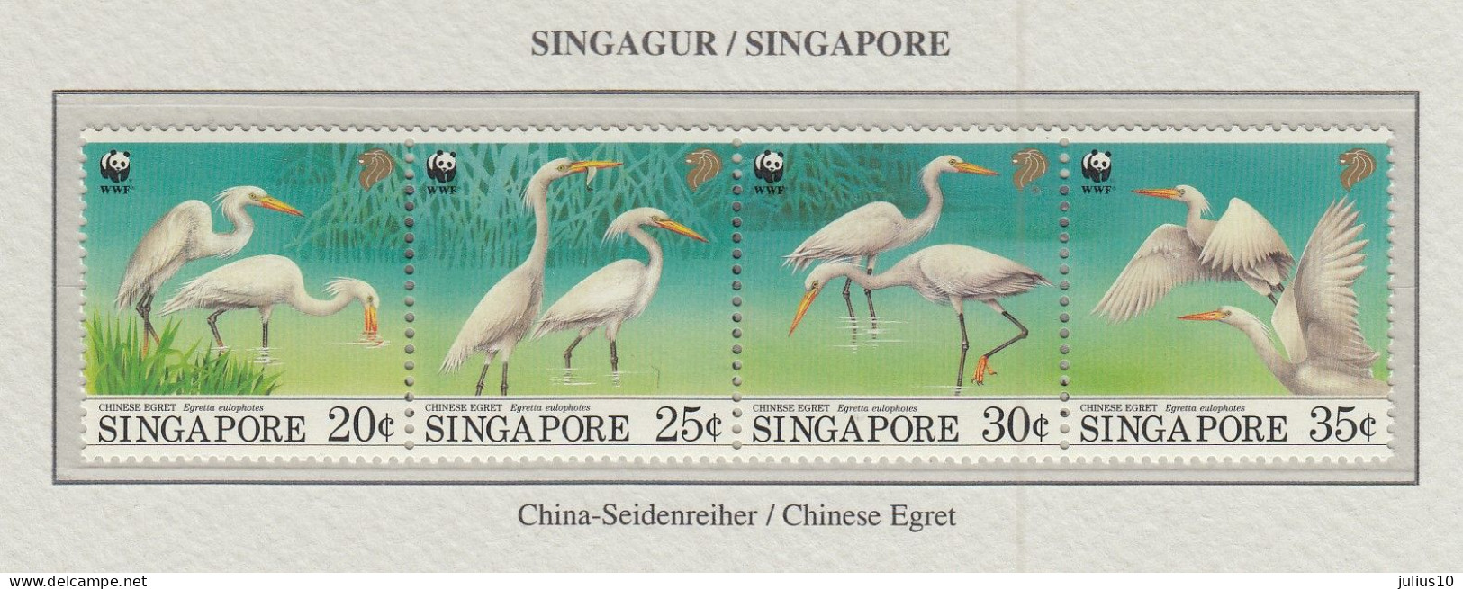SINGAPORE 1993 WWF Birds Mi 705-708 MNH(**) Fauna 833 - Other & Unclassified