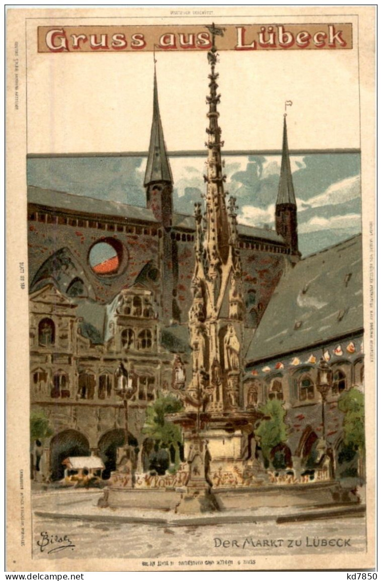 Gruss Aus Lübeck - Litho - Lübeck