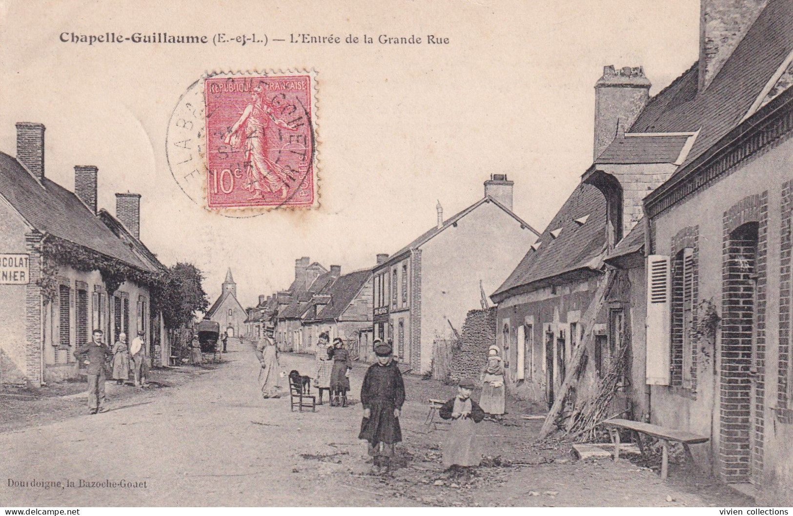 La Chapelle Guillaume (28 Eure Et Loir) L'entrée De La Grande Rue - édit. Dourdoigne En 1905 Recherche Destinataire - Sonstige & Ohne Zuordnung