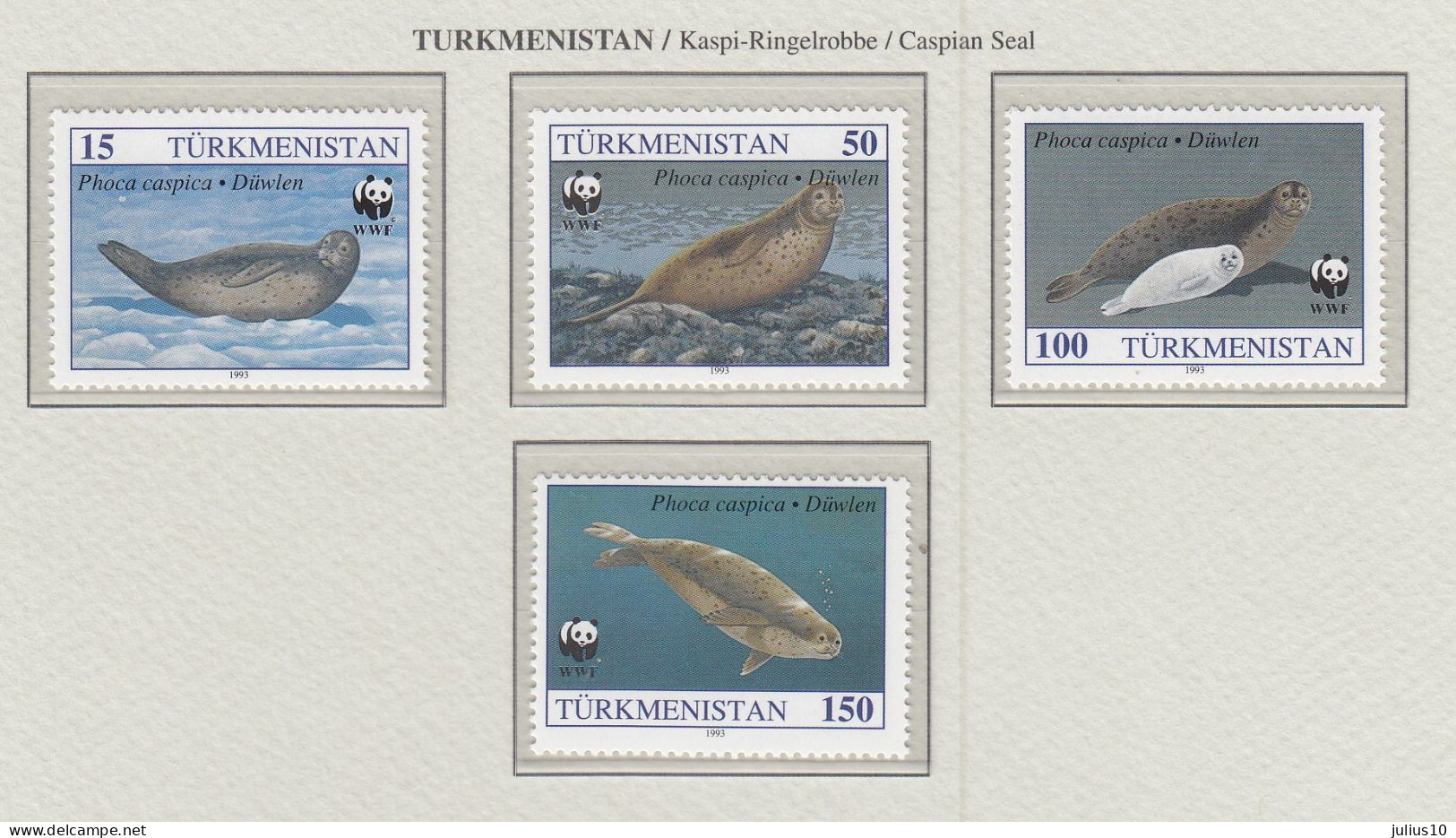 TURKMENISTAN 1993 WWF Animals Seals Mi 30-33 MNH(**) Fauna 834 - Vie Marine