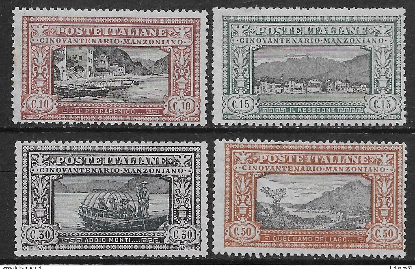 Italia Italy 1923 Regno Manzoni 4val Sa N.151-154 Nuovi MH * - Neufs