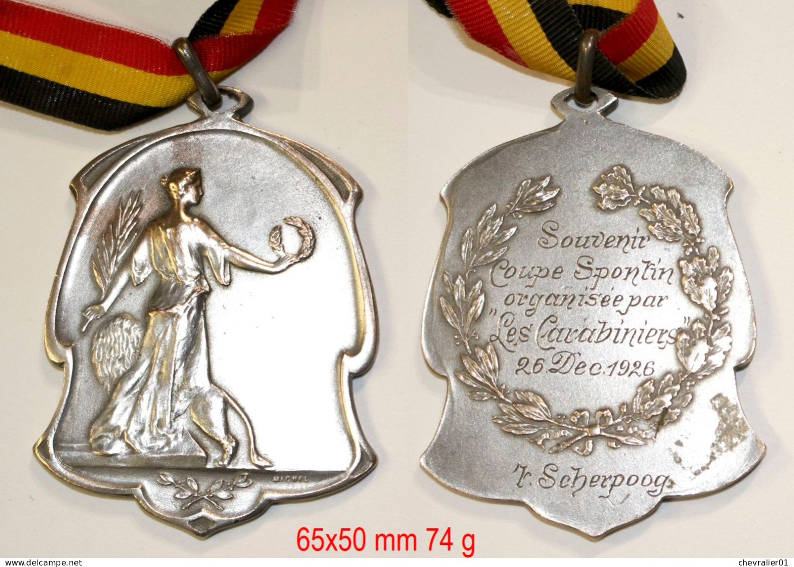 Médaille De Société-BE_Coupe DeSpontin-Les Carabiniers_1926_21-25-2 - Professionals / Firms