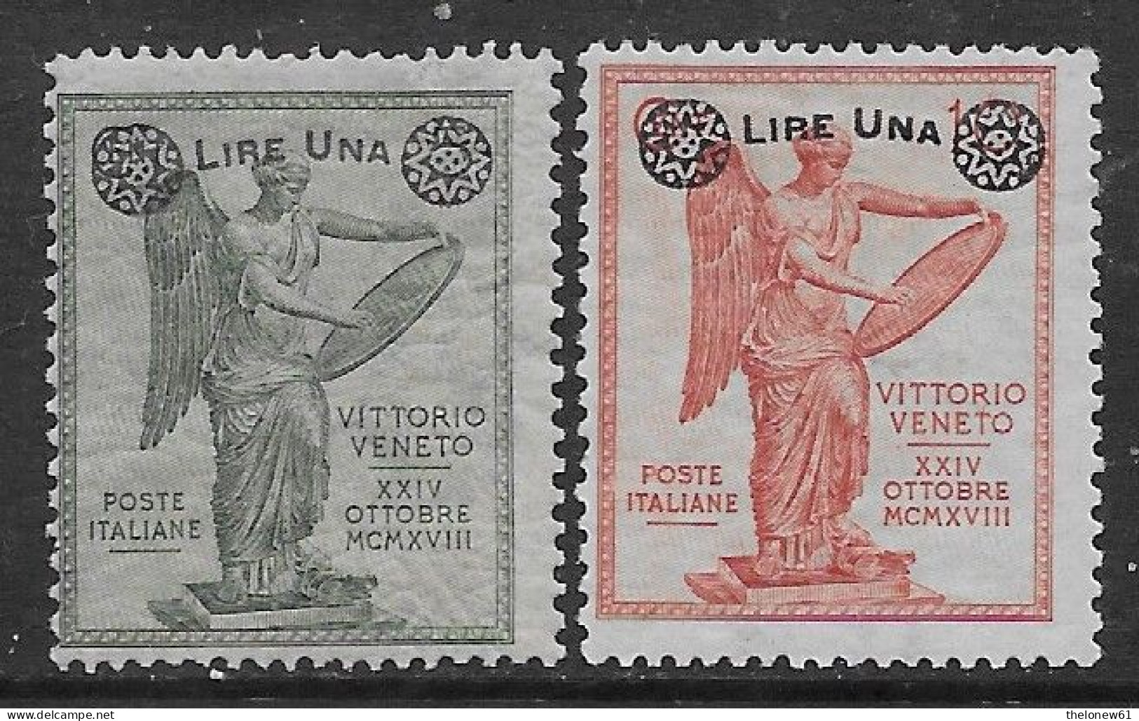 Italia Italy 1924 Regno Vittoria Soprastampati 2val Sa N.158-159 Nuovi MH * - Ongebruikt