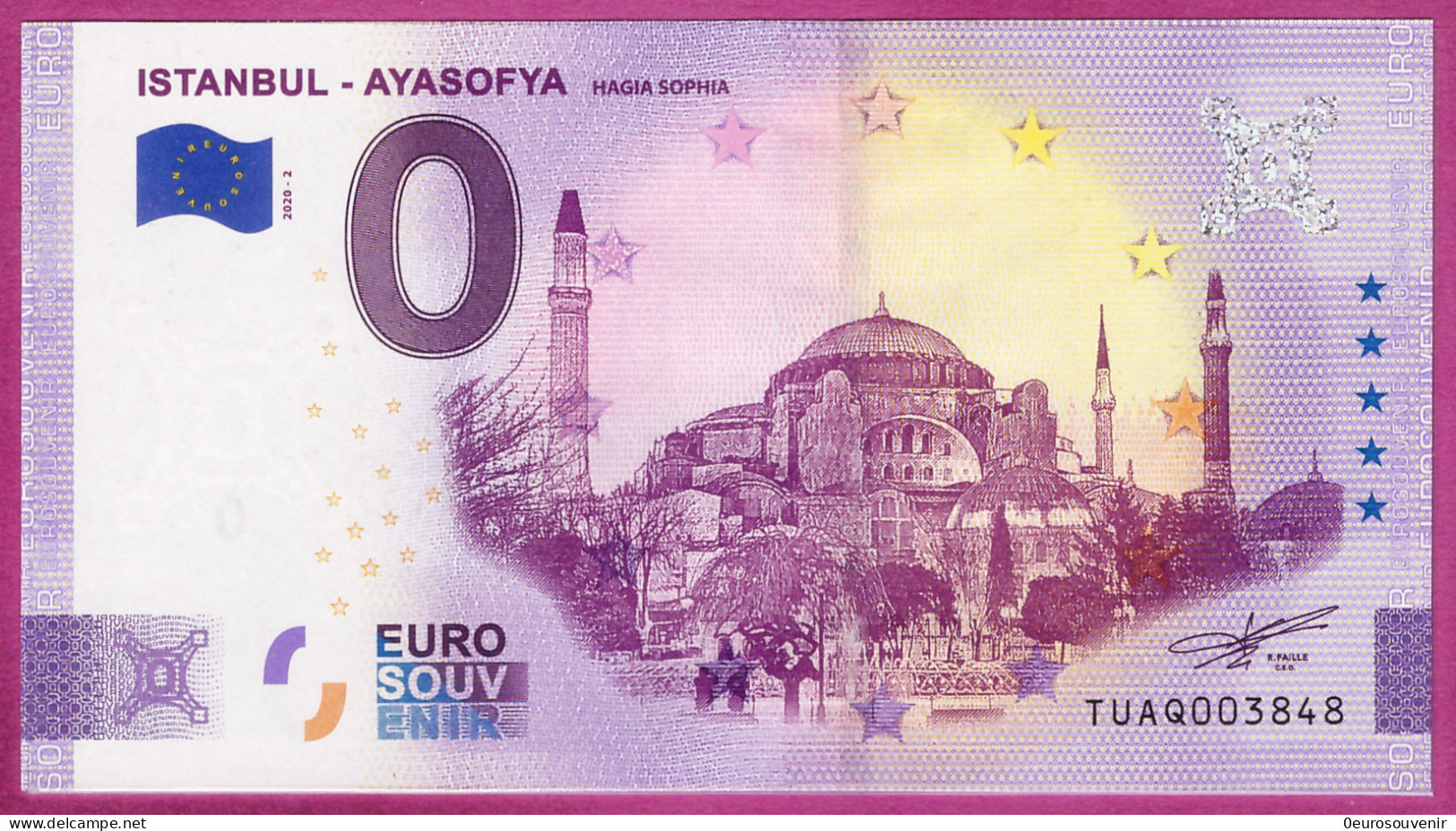 0-Euro TUAQ 2020-2  ISTANBUL - AYASOFYA - HAGIA SOPHIA KONSTANTINOPEL - Prove Private