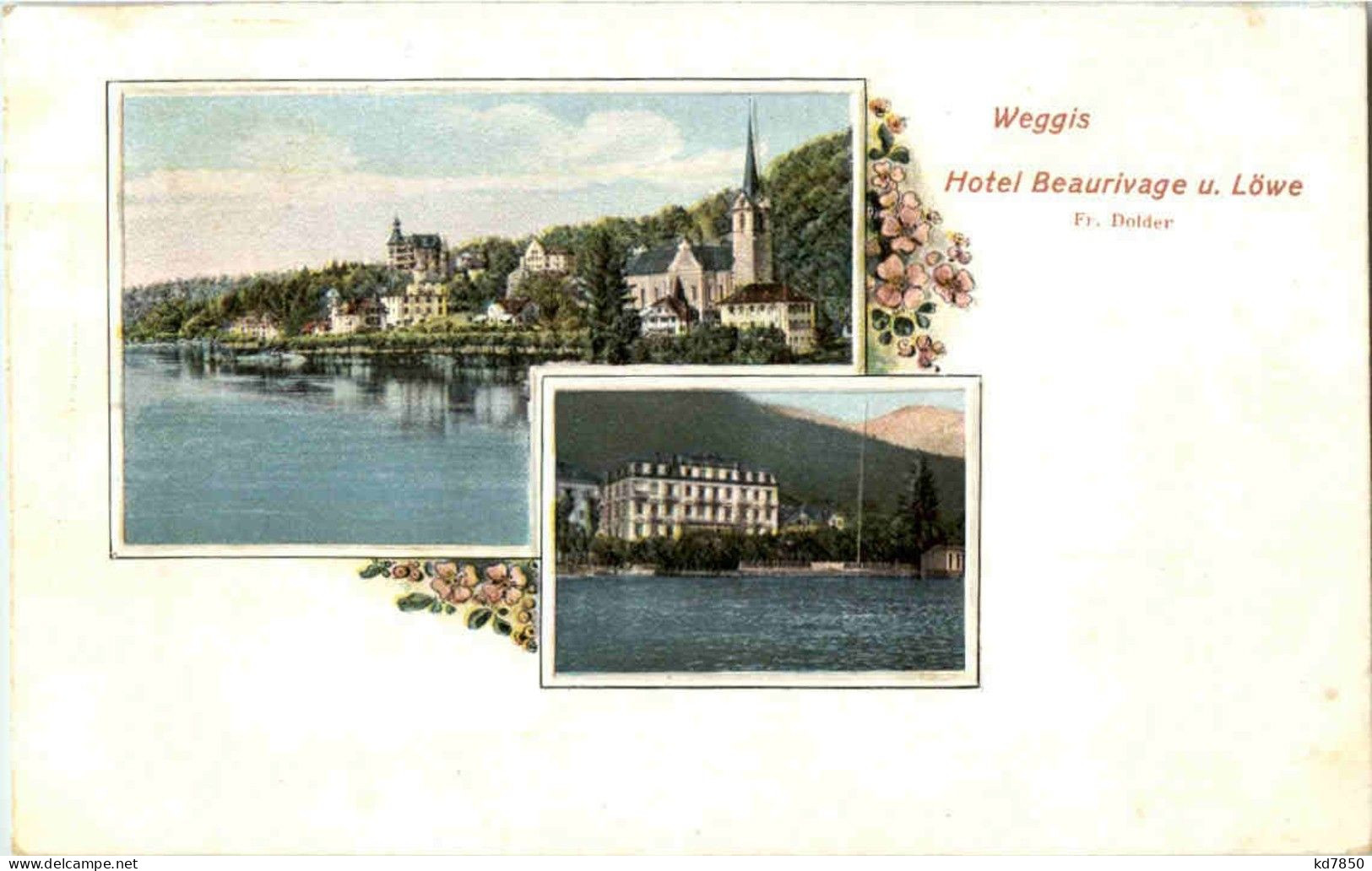 Weggis - Hotel Beaurivage Und Löwe - Prägekarte - Weggis