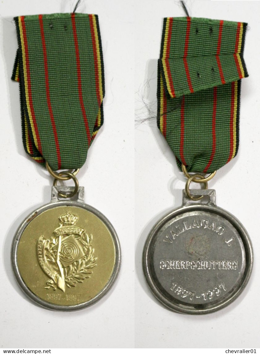 Médaille De Société-BE_Gilde Des Arbalétriers Scherpschutters Brussel_1897-1997_21-25-1 - Professionnels / De Société